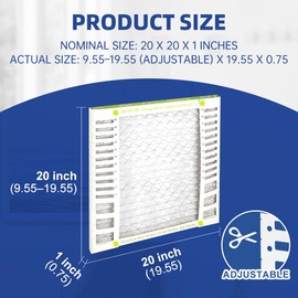 20x20x1 AC Furnace Air Filter MERV 13 Comparable with HVAC Air Condition cabin Vent Fan 19.75"x19.75"x0.75" 6 Packs