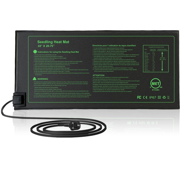 NAMOTEK Plant Heat Mat, Durable Waterproof Seedling Germination Heating Mat,