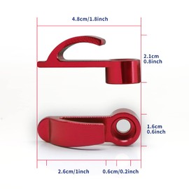 YnGia Motorcycle Helmet Hook, Aluminum Alloy Universal Motorcycle Hook Helmet Holder Luggage Jacket Bag Hook Hanger (Red)