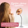 MIRRORVANA Flexible Gooseneck Makeup Mirror - 10X Magnifying, 360° Swivel,