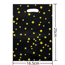 Kiorevy 20 Pcs Black and Gold Cute Star Party Favors Bags Goodie Bags Goody Bags Treat Bags for Birthday Graduation Baby Shower Christmas New Year Party Decorations Supplies