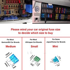 Car Motor ADD Circuit Blade Style Fuse Adapter Cable Add-A-Circuit Fuse Holder APS ATT Low Profile ATM LP FUSETAP TAP with 7 Fuses Set 5, 7.5, 10, 15, 20, 25, 30 AMPS - Mini Size ｡ｭ