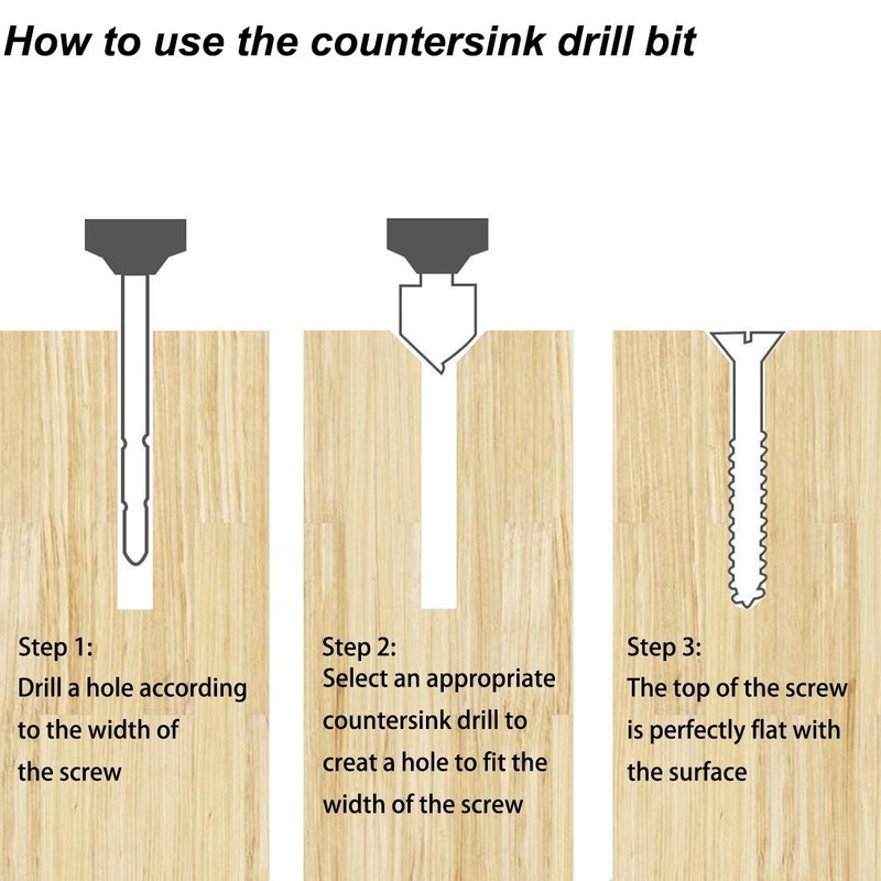 APLUS Countersink drill bits Hex Shank HSS Counterbore Reamer Countersink