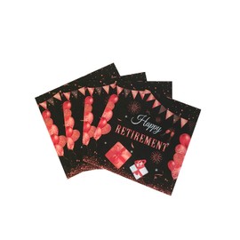 40pcs Retirement Paper Napkins Happy Retirement Decorations Happy Farewell Napkins Celebration Party Supplies We Will Miss You for Woman Graduation Retired Party Decorations Favors 6.5"