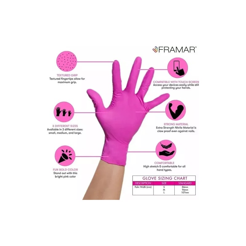 Estetica 100pcs Nitrilo Spa Estéticas Limpiezas Faciales Rosa