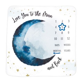 Lillian Rose to The Moon and Back Baby Milestone Blanket, Dark Blue