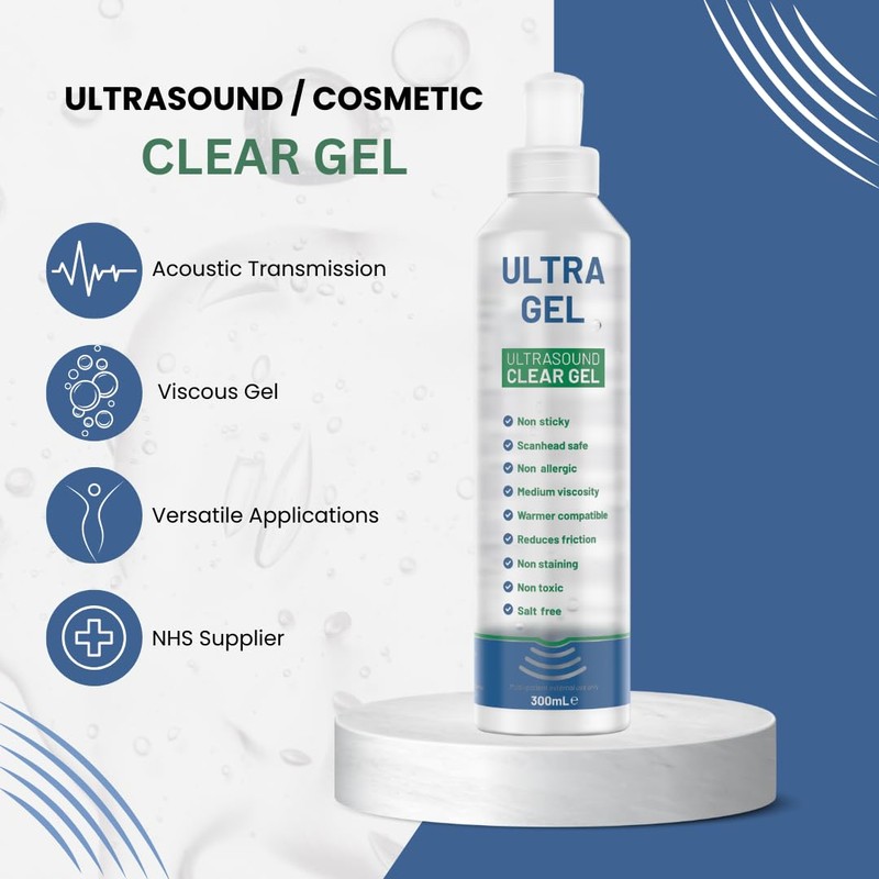 Electro Spyres Ultrasound Gel Clear | 300ml Bottle | Non-Allergic
