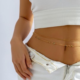 Roe Dolph Waist Chain Body Chain Dainty Waist Chain Multi-Layer Belly Chains Sexy Body Chains Jewelry