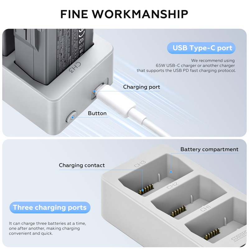 STARTRC Mini 5 Pro/4 Pro/3 Battery Charger Accessory with Display