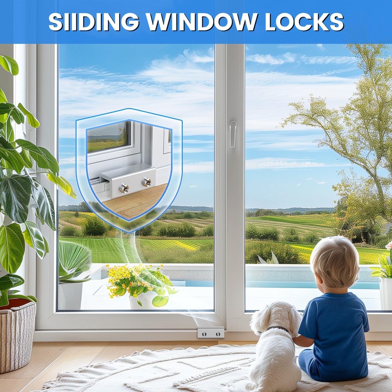 Window Locks,4 Sets Sliding Window Lock with Key, Window Locks