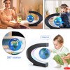 XUBX C-Shape Magnetic Floating Globe with LED Light, Magnetic Floating