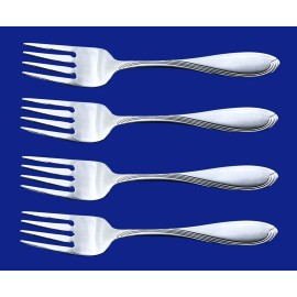 Oneida CAMBER CRESTA SCROLL Stainless Flatware -- Set of 4 Salad Forks NEW