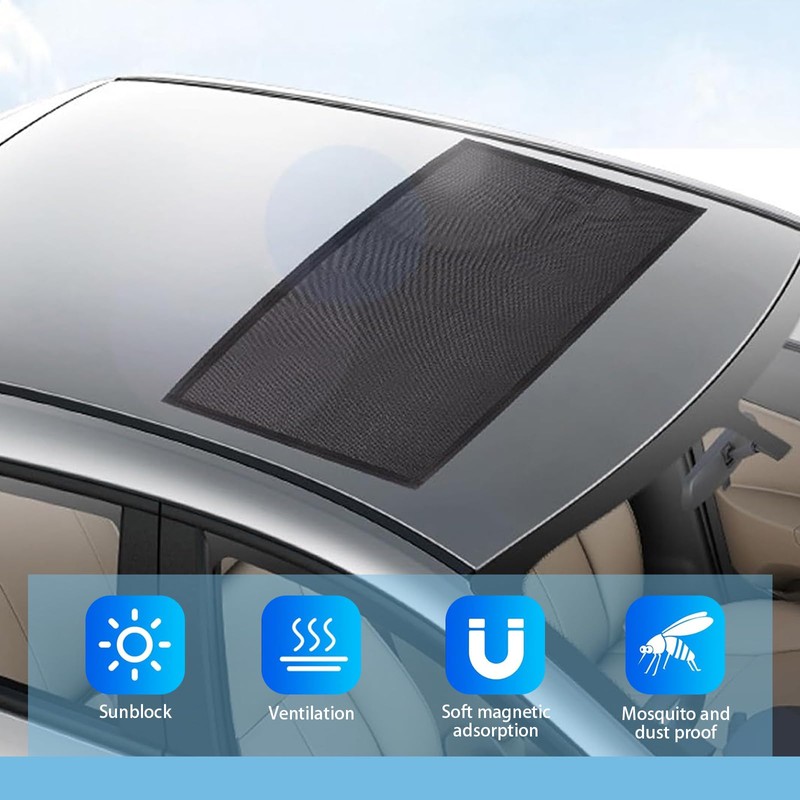 Merdege Car Sunroof Breathable Mesh, Foldable Camping Accessories, No Tool