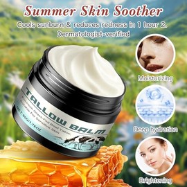 Beef Tallow for Skin Grass Fed Tallow and Honey Balm Honey Balm Grass Fed Tallow Face Moisturizer for Sensitive Skin Anti-Aging & Dry Skin - Ancestral Skincare (50g)