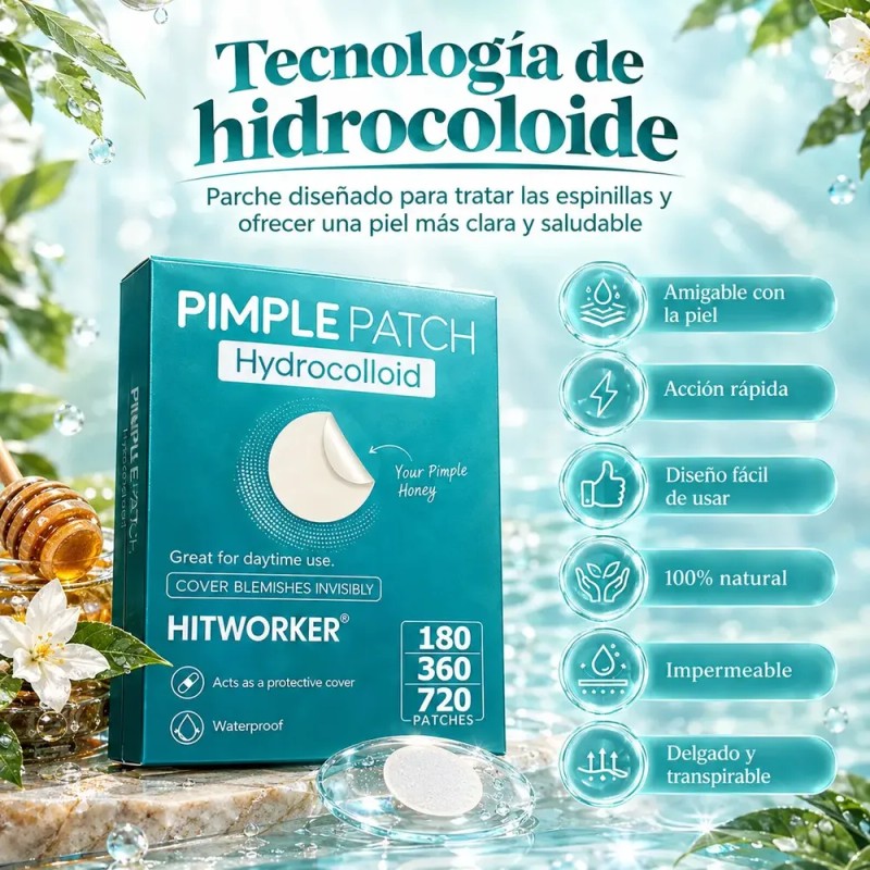 JOVEECO - 720pcs Parches Para Acné Hidrocoloide Absorbe La Grasa,parches