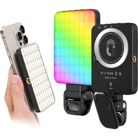 Luz Selfie para Celular RGB, Luz de Relleno con Clips de Montaje, Luz de Regulable 3000k-6500K con 3 Modos de Iluminación, Luz de Relleno Portátil para Fotografía, Videollamadas, Transmisión en Vivo
