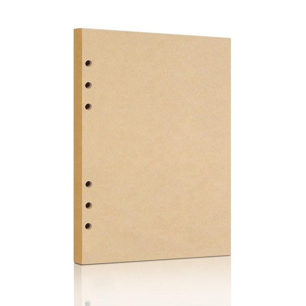 Mafegu A5 Refill Paper, Unlined Blank Kraft Paper,100GSM Thick Refillable