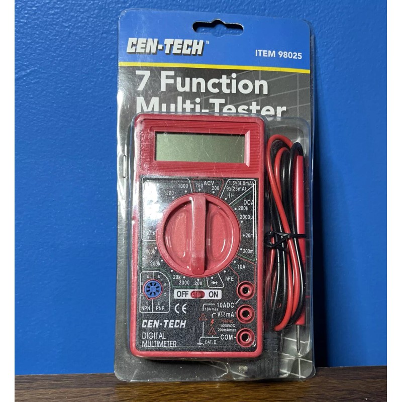 Cen-Tech 7-Function Multi-Tester Digital Multi-Meter Test Equipment Meter
