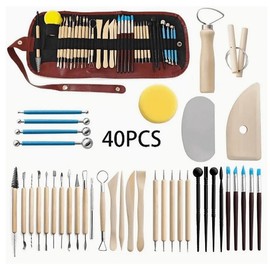 Professional 40pcs Clay Sculpting Tools Kit for Pottery & Polymer Clay - Premium Ceramic Carving Set, Modeling Tools for DIY Crafts, Jewelry Making & Home Decor