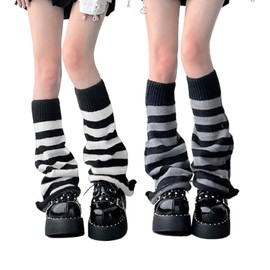 SHEKINI 2 Pairs of Women's Leg Warmers High Heat Warm Stockings Women's Ankle Warmers High Footless Knee Socks Elastic Beenwarmers, b