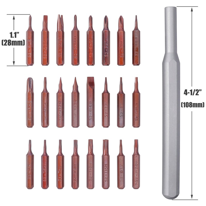 Yakamoz 26 in 1 Small Precision Screwdriver Set Phillips, Slotted,
