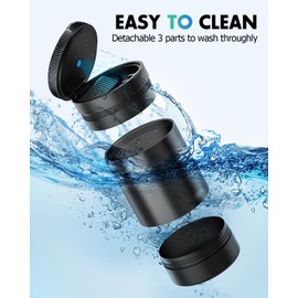 THIKPO Car Ashtray with Lid, Smellproof & Smokeproof Cup Holder Ashtray, Portable Mini Car Trash Can, Detachable Aluminum Alloy Smokeless Ash Tray with Automatic LED Light (2025 Upgraded)