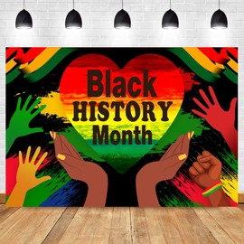 CapiSco Black History Month Backdrop for Black History Month Decorations, African American Heritage Festival Background for Photography, Black History Month Holiday Party Supplies Banner 10x8ft