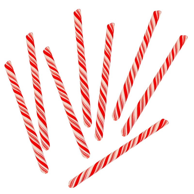 Red Swirl Candy Cane Sticks Suckers, Old-Fashioned Multicolored Mixed-Fruit Flavor,