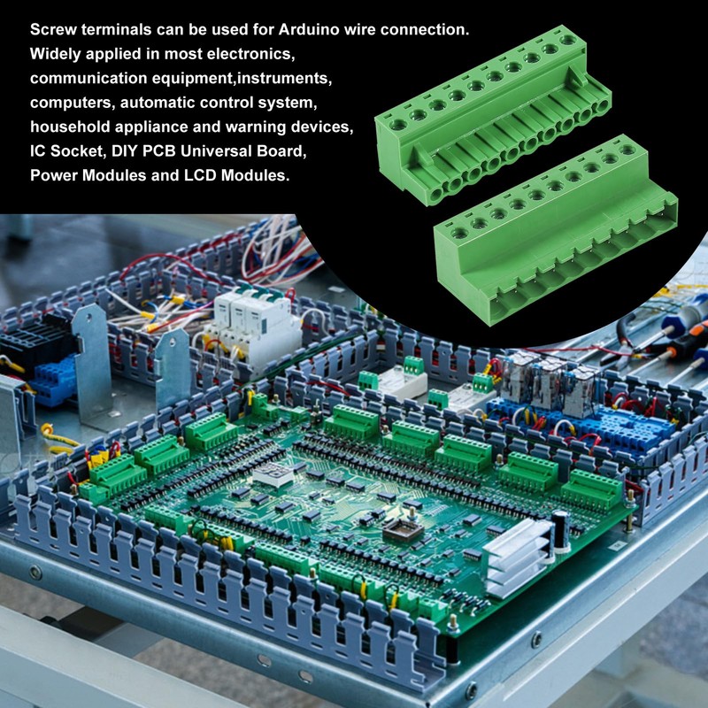 Meimom 5PCS 10Pin 5.08mm Pitch Pluggable PCB Angle Screw Terminal