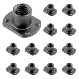 Swpeet 10Pcs M10 Black T-Shaped Weld Nuts Kit, Tab Base UNC Carbon Steel Machine Screw, Welding Hood Fasteners 4 Projection Ideal for Furniture Vehicles Caster and Industry Machine