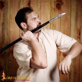 Medieval Spear Head Hand Forged from Carbon Steel Functional Viking Spearhead Combat Battle Ready Armor Hunting Lozenge Throwing Spearhead LARP SCA (6.5 Inches - Polish)