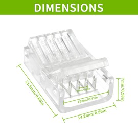 EPLZON 5 Pin 12 mm LED Strip Connector LED Light Connector Strip to Wire Quick Connector RGB Lights Adapter Clear Unwired Gapless Track Lighting Connector for 5050 LED RGB Strip Light(20pcs)