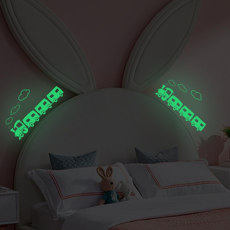 Train Decor,Glow in The Dark Stickers, Nursery Wall Sticker, 2