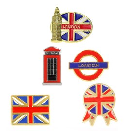 United Kingdom Flag Brooches for Men Women Britain National Flag Enamel Pins London Building Brooch Pins Lapel Badge Pin On Clothes Hats Backpack