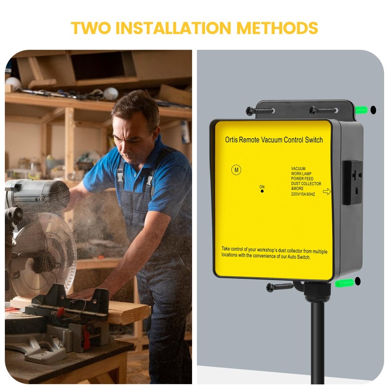 Dust Collector Remote Switch, Ortis 220V Wireless Remote Switch for