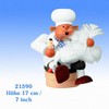 KWO Smoking Man Figurine, Cook with Goose, 17 cm, Wood,