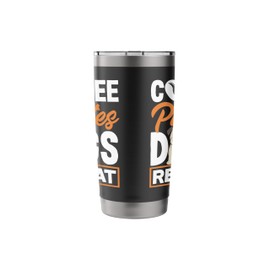 Pilates Coffee Dogs Repeat Fitness Fun Stainless Steel Insulated Tumbler