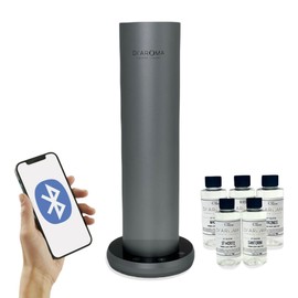 Waterless Scent Diffuser – Covers 1800 Sq Ft | Bluetooth App Control | Hotel-Grade Essential Oil Diffuser for Large Room | Includes 5 Premium Oils | Quiet & Elegant Design –- Titanium