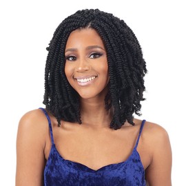 SHAKE N GO FreeTress Crochet Braids 3X Pre-Fluffed Water Poppin Twist 16 in (1-pack, GREY)