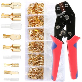 450PCS Bullet Connectors Kit – 3.9mm Gold Brass Male & Female Crimp Connectors with Insulation Covers, Durable Electrical Terminals for Car, Motorcycle, Bike Wiring