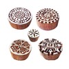 Popular Designs Round and Floral Wooden Printing Blocks (Set of