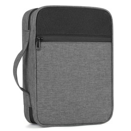 GERMUN Bible Cover with Durable Handle, Carrying Book Case Church Bag Bible, Protective with Zippered Pocket, Bible Study Accessories Supplies, Book Protector for Book Lovers, BlueBlack