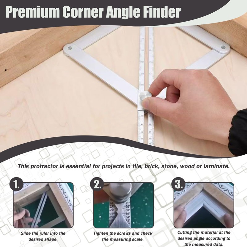 Pcmursal Pemium Corner Angle Finder Tool, Miter Saw Protractor with