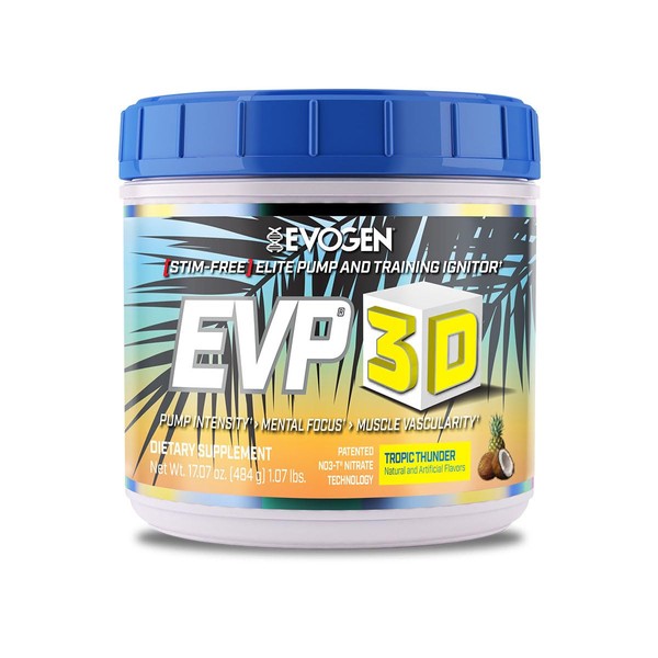 Evogen EVP-3D | Pre-entrenador, nitrato de arginina, citrulina, beta-alanina, libre de estimulante | Pech rings | 40 porciones