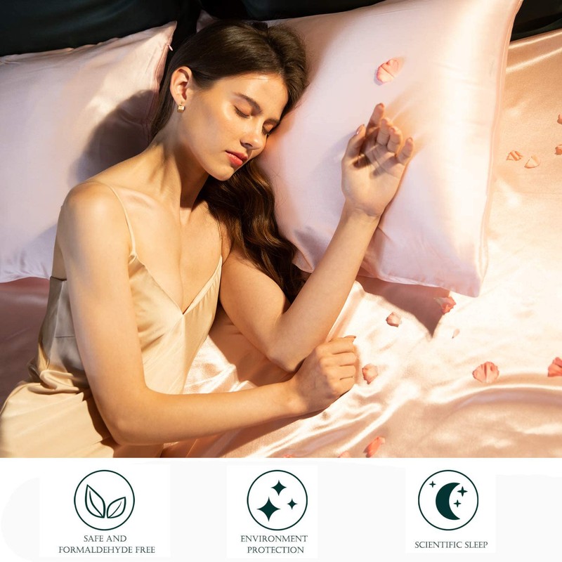 HandSun 100% Mulberry Silk Pillowcase, Breathable Silk Pillowcase for Hair