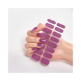 16Pcs Glitter Gradient Pure Color Full Nail Wraps Nail Polish Sticker Thick Cs038 Nail Wraps Stickers Manicure Supplies for Women Nails Full Long Lasting Easy Apply and Remove