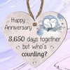 Happy Anniversary Wooden Heart Plaque – "3,650 Days Together But