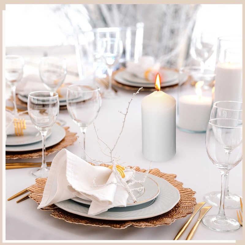 MTLEE Set of 40 White Pillar Candles 2x4 Inch Dripless