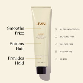 JVN No Heat Air Dry Cream, Hair Styling Cream (2 Fluid Ounces) Smoothens and Defines Hair, Sulfate-Free, Curl Enhancing, Moisturizing, Smoothening, UV Protection for All Hair Types, Travel Size