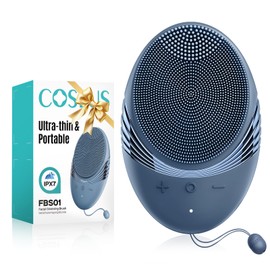 COSLUS Silicone Face Scrubber for Men: 5 Cleansing Modes Facial Cleansing Brush for Beard Care, Sensitive Skin - Deep Cleansing​ & Gentle Exfoliating, Waterproof Portable for Shower & Travel, Navyblue